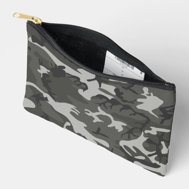 Gray Camouflage Pattern, militärisches Muster, Arm Zubehörtasche (Offen)