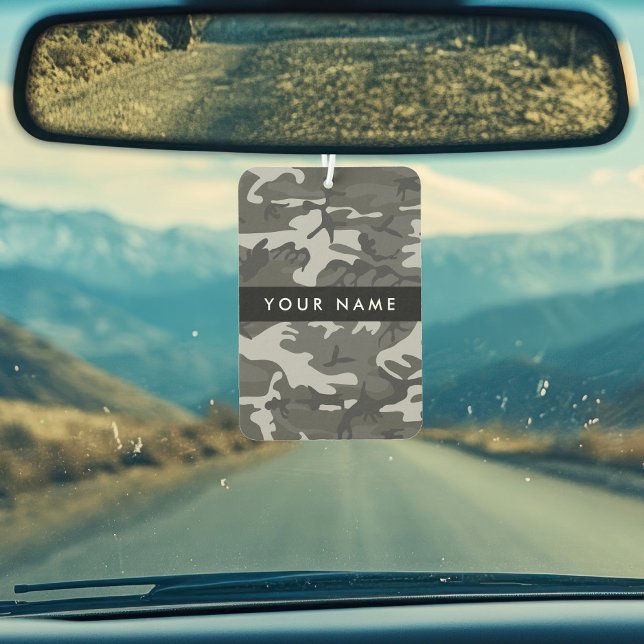 Gray Camouflage Pattern, Your name, Personalize Autolufterfrischer (Von Creator hochgeladen)