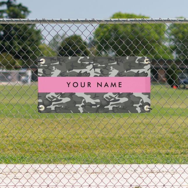 Gray Camouflage Pattern, Your name, Personalize Banner (Insitu)