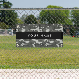 Gray Camouflage Pattern, Your name, Personalize Banner