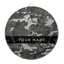 Gray Camouflage Pattern, Your name, Personalize Dartscheibe