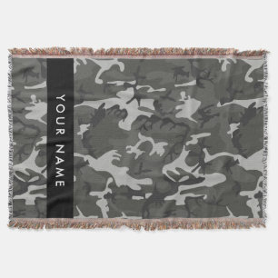 Gray Camouflage Pattern, Your name, Personalize Decke