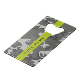 Gray Camouflage Pattern, Your name, Personalize Geldbeutel Flaschenöffner