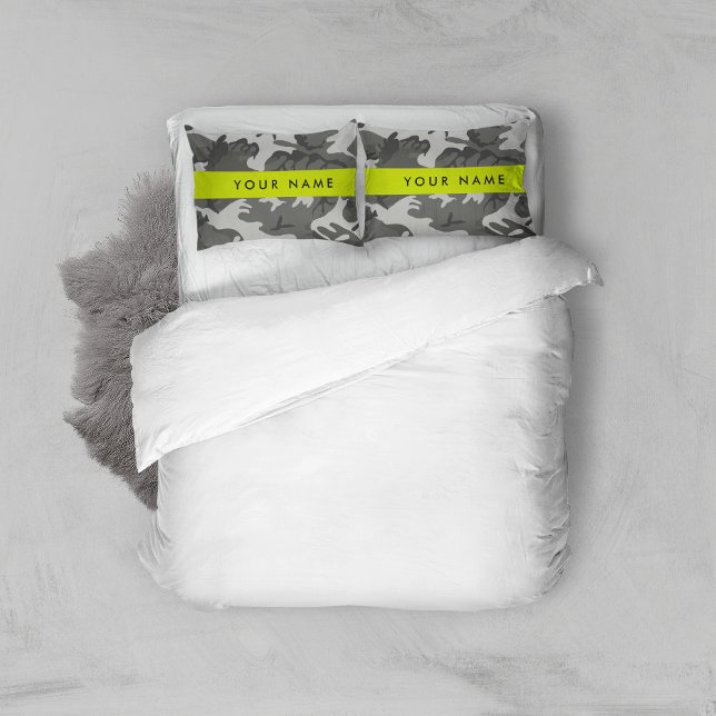 Gray Camouflage Pattern, Your name, Personalize Kissenbezug (Von Creator hochgeladen)