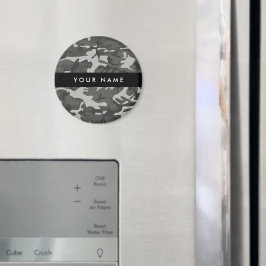 Gray Camouflage Pattern, Your name, Personalize Magnet