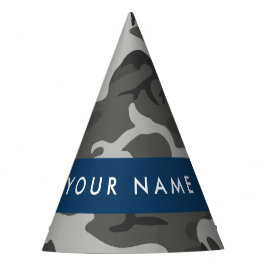 Gray Camouflage Pattern, Your name, Personalize Partyhütchen