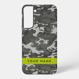 Gray Camouflage Pattern, Your name, Personalize Samsung Galaxy Hülle