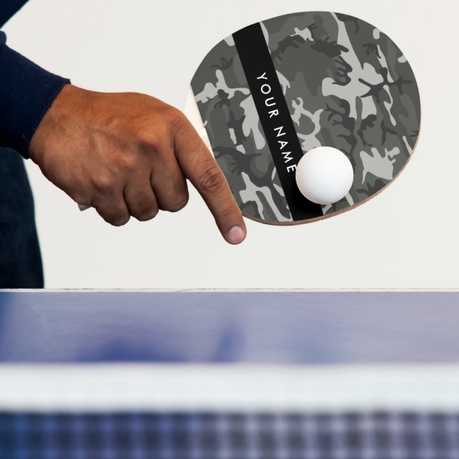 Gray Camouflage Pattern, Your name, Personalize Tischtennis Schläger (InSitu)