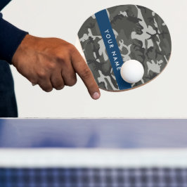 Gray Camouflage Pattern, Your name, Personalize Tischtennis Schläger