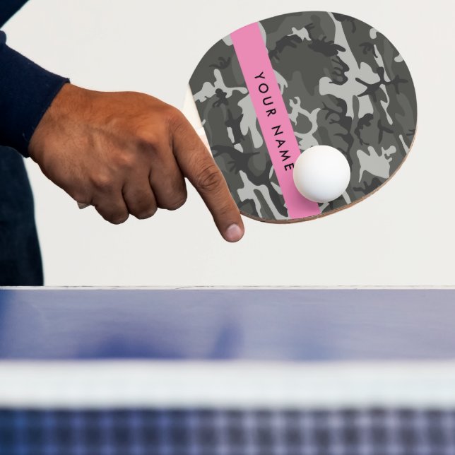 Gray Camouflage Pattern, Your name, Personalize Tischtennis Schläger (InSitu)