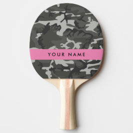 Gray Camouflage Pattern, Your name, Personalize Tischtennis Schläger