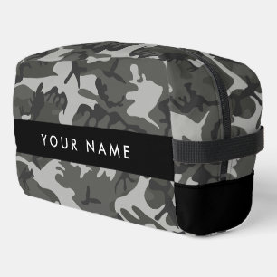 Gray Camouflage Pattern, Your name, Personalize Waschbeutel