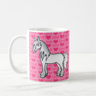Gray Cartoon Sinti und Roma Vanner Shire Clydesdal Kaffeetasse