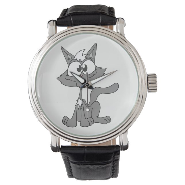 Gray Cat Armbanduhr (Vorderseite)
