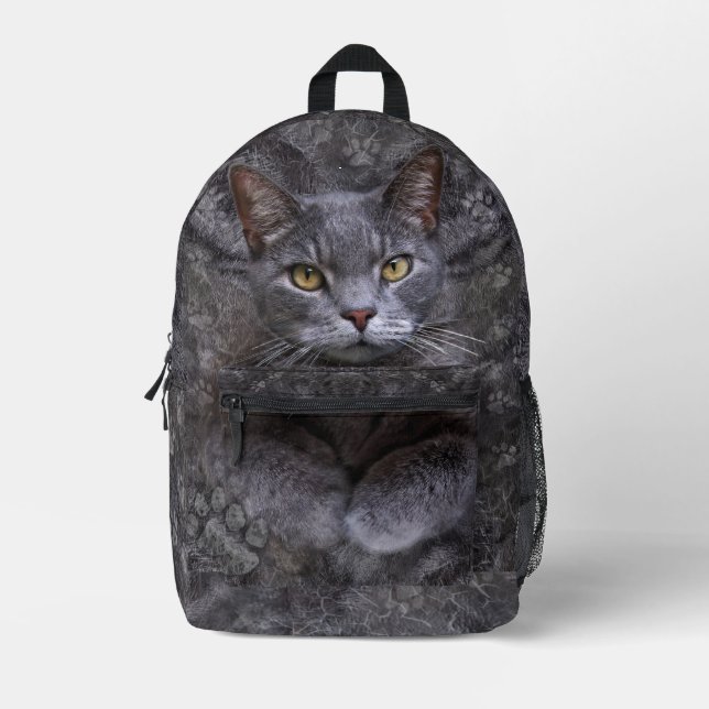 Gray Cat Bedruckter Rucksack (Vorderseite)