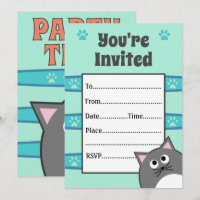 Gray Cat Birthday Party