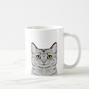 Gray Cat Mug - mignon chat mug