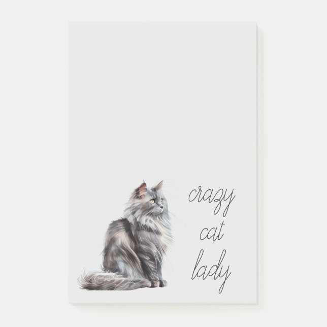 Gray Cat Post-it Klebezettel (Vorderseite)