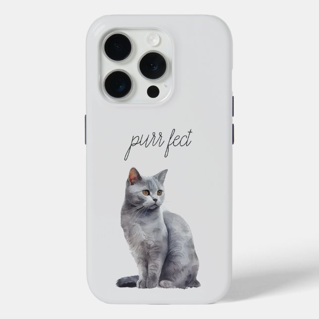 Gray Cat Purr Case-Mate iPhone Hülle (Rückseite)