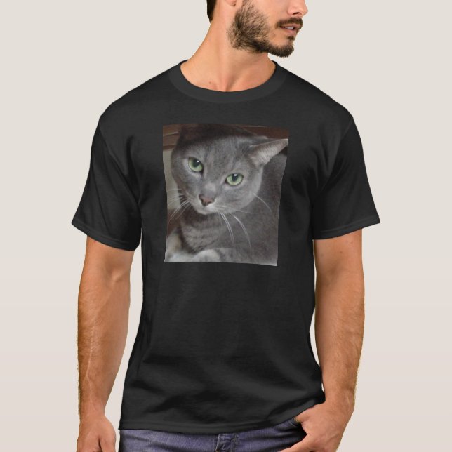 Gray Cat Russian Blue T-Shirt (Vorderseite)