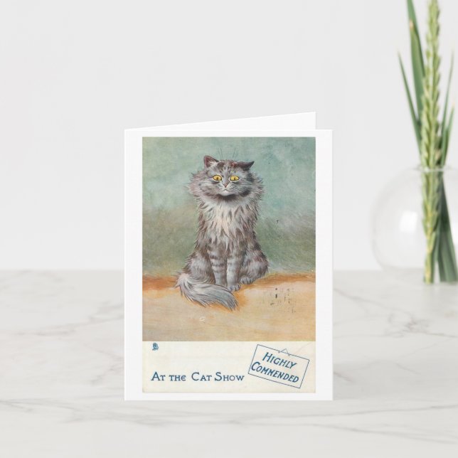 Gray @ Cat Show II von Louis Wain Karte (Vorderseite)