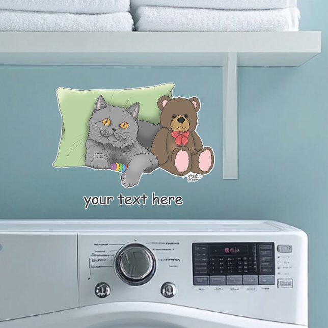 Gray Cat Teddy Bear Aufkleber (Von Creator hochgeladen)