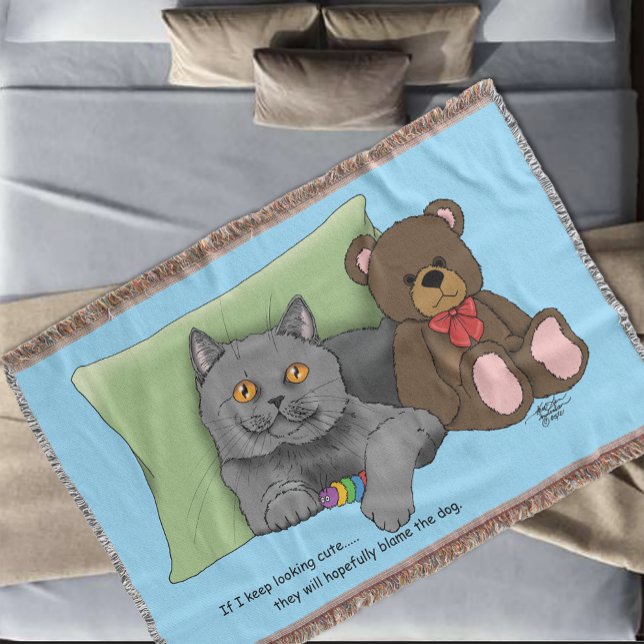 Gray Cat Teddy Bear Decke (Von Creator hochgeladen)