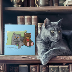 Gray Cat Teddy Bear Fliese