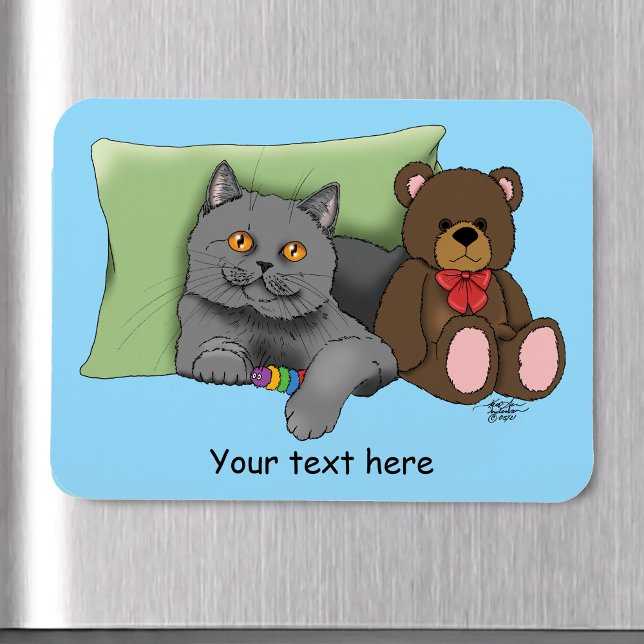 Gray Cat Teddy Bear Magnet (Von Creator hochgeladen)