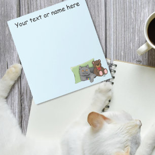 Gray Cat Teddy Bear Notizblock