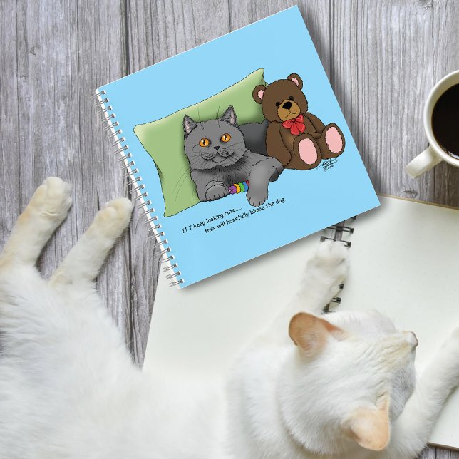 Gray Cat Teddy Bear Notizbuch (Von Creator hochgeladen)