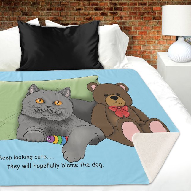 Gray Cat Teddy Bear Sherpadecke (Von Creator hochgeladen)