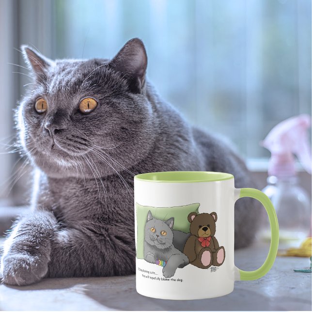 Gray Cat Teddy Bear Tasse (Von Creator hochgeladen)