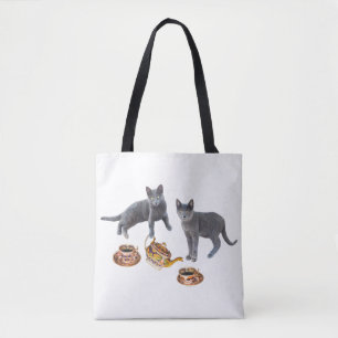 Gray Cats Tee Party Tote Tasche