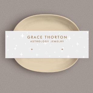 Gray Celestial Stars Stud Earring Display Card Mini Visitenkarte