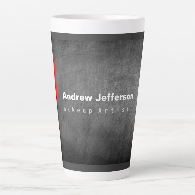 Gray Chalkboard Muster Red Milchtasse (Vorderseite)