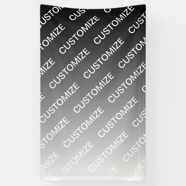 Gray (changeable color) Ombre & Text Pattern Banner (Vertikal)