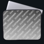 Gray (changeable color) Ombre & Text Pattern Laptopschutzhülle<br><div class="desc">Modern looking,  customizable design,  edit as you like!</div>