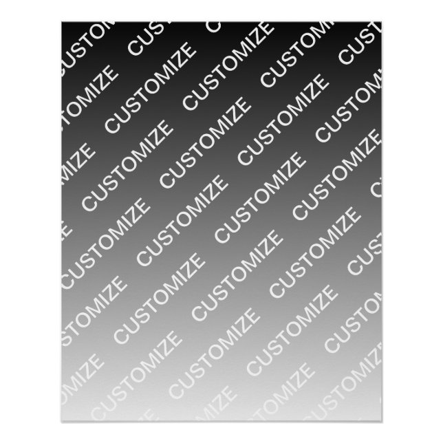 Gray (changeable color) Ombre & Text Pattern Poster (Vorderseite)