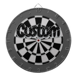 Gray, Charcoal, and Black Customizable Text Dartscheibe