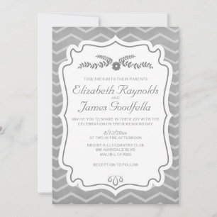 Gray Chevron lance des invitations de mariage
