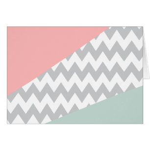 Gray Chevron Mint et Coral