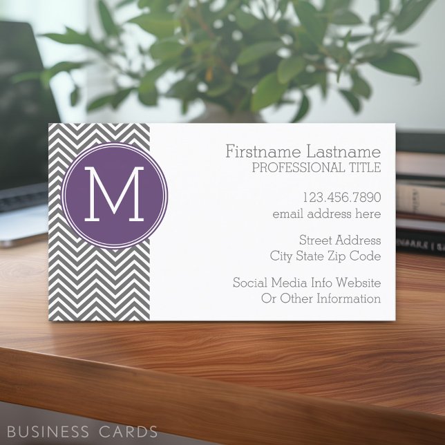 Gray Chevrons mit klassischer, benutzerdefinierter Visitenkarte (Custom Business Card - Online Template Plus Low Quantity Printing)