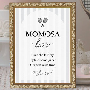 Gray Chic Tennis Baby Dusche Momosa Bar signieren Poster
