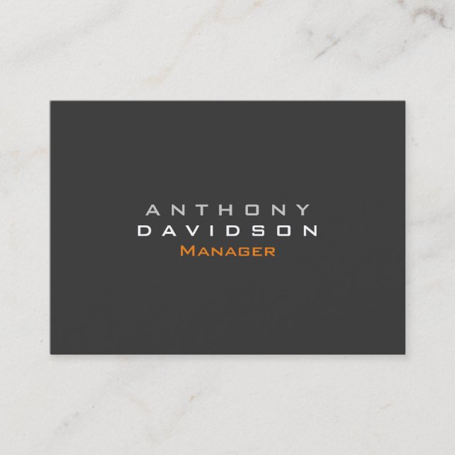Gray Chubby Modern Trendy Business Card Visitenkarte (Vorderseite)