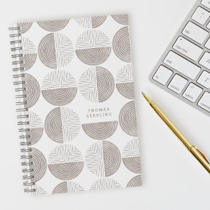 Gray Circle Geometric Muster Spiral Notebook Notizbuch