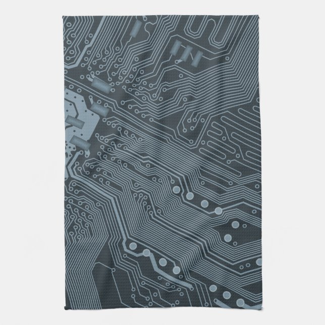 Gray Circuit Board Handtuch (Vertikal)