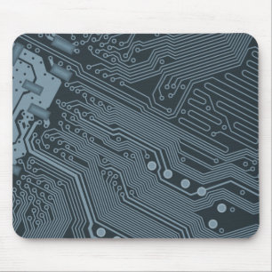 Gray Circuit Board Mousepad