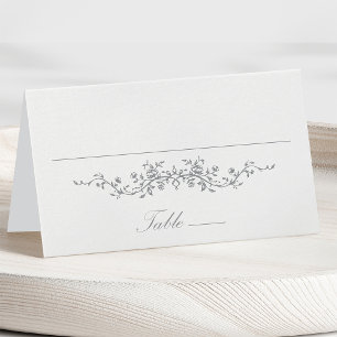 Gray Classic Floral Wedding Platzkarte