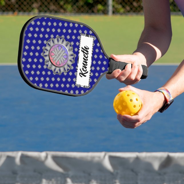 Gray Clover Ribbon von Kenneth Yoncich Pickleball Schläger (InSitu)